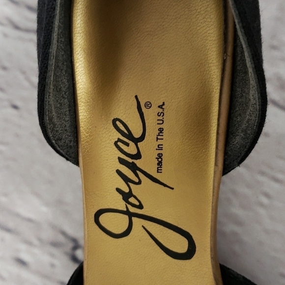 VINTAGE Joyce Smiley Flats Black Linen & Gold Metallic Upper USA  VGUC In Box - Picture 10 of 15